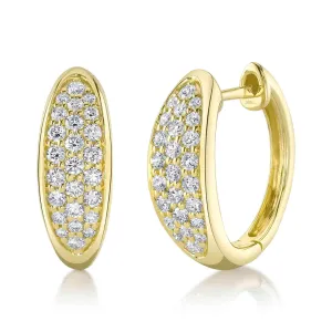 Graduated Pave Diamond Huggie Hoop Earrings