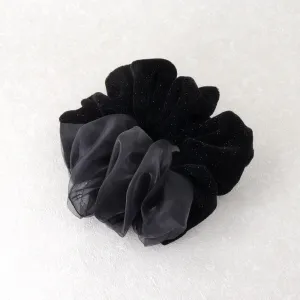 Half and Half Velvet Sheer Scrunchie