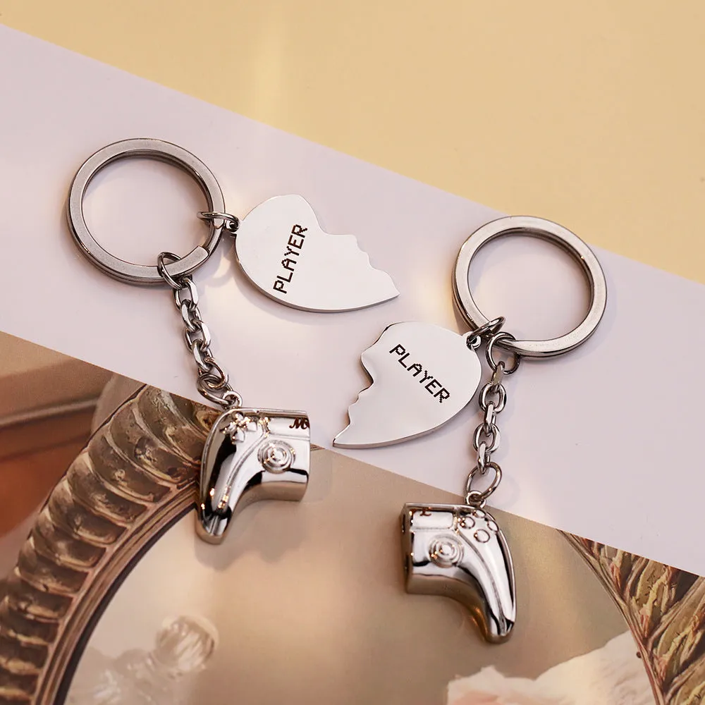 Heart engraved handle keychain Valentine's Day gift