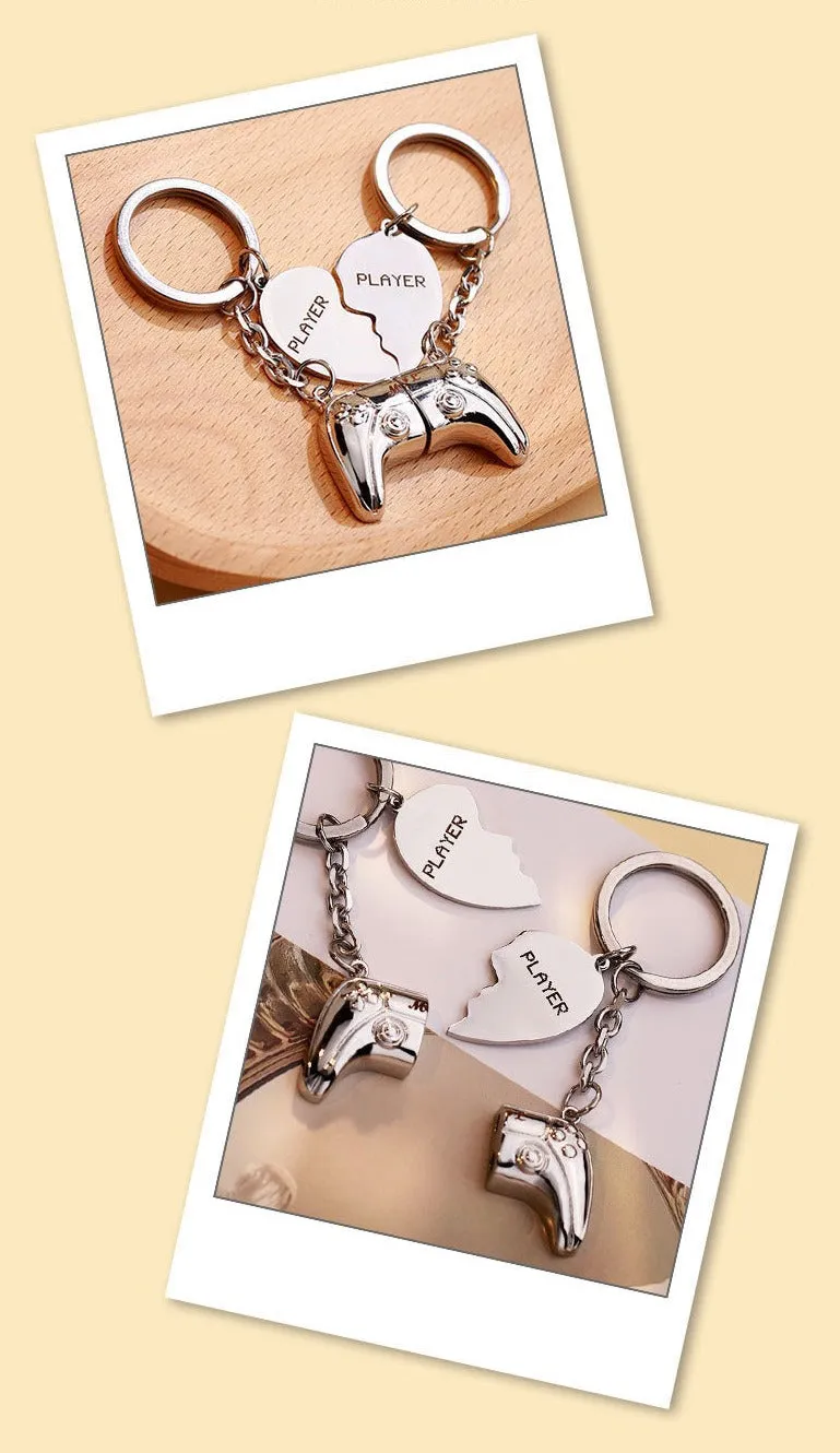 Heart engraved handle keychain Valentine's Day gift