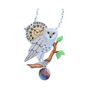 It's Only Forever White Barn Owl Necklace by Cherryloco Jewellery