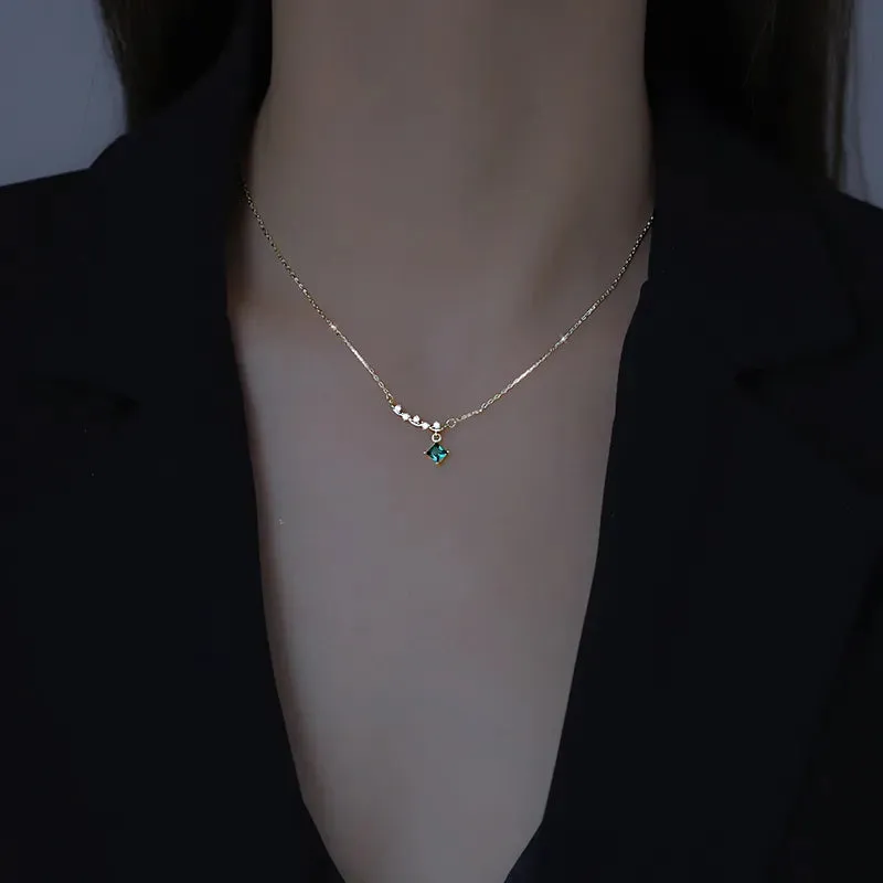 JuliaFashion - 2024 Shiny Zircon Star Silver Necklace