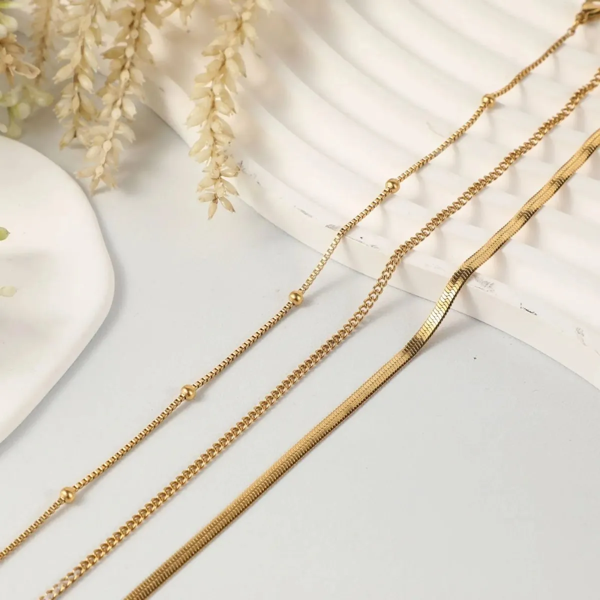 Kyerlyn Cuba Link Anklets Stack