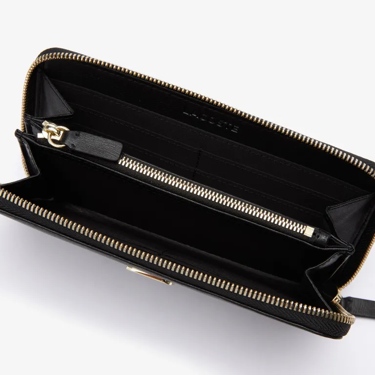 L.A.C.O.S.T.E Women's Amelia Leather Large Zip Wallet