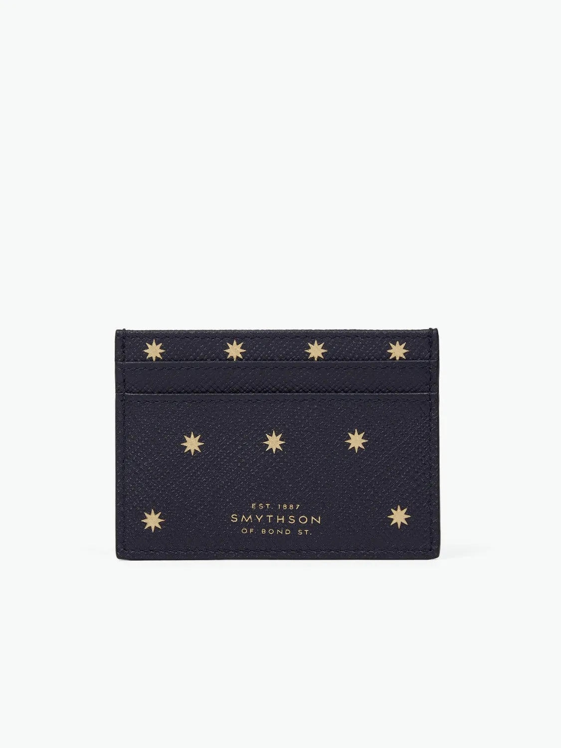 Leather Card Holder Stars Marine