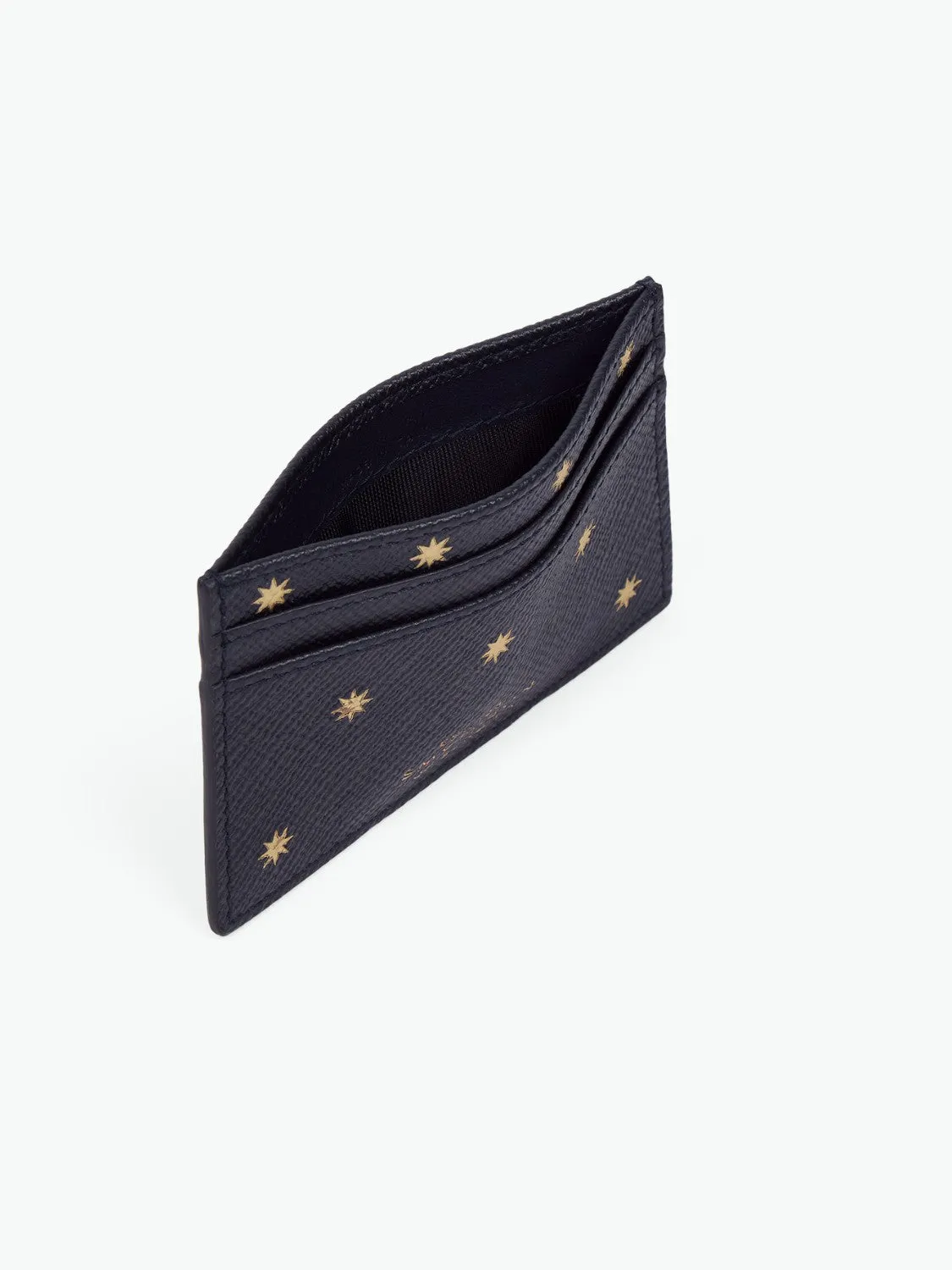 Leather Card Holder Stars Marine