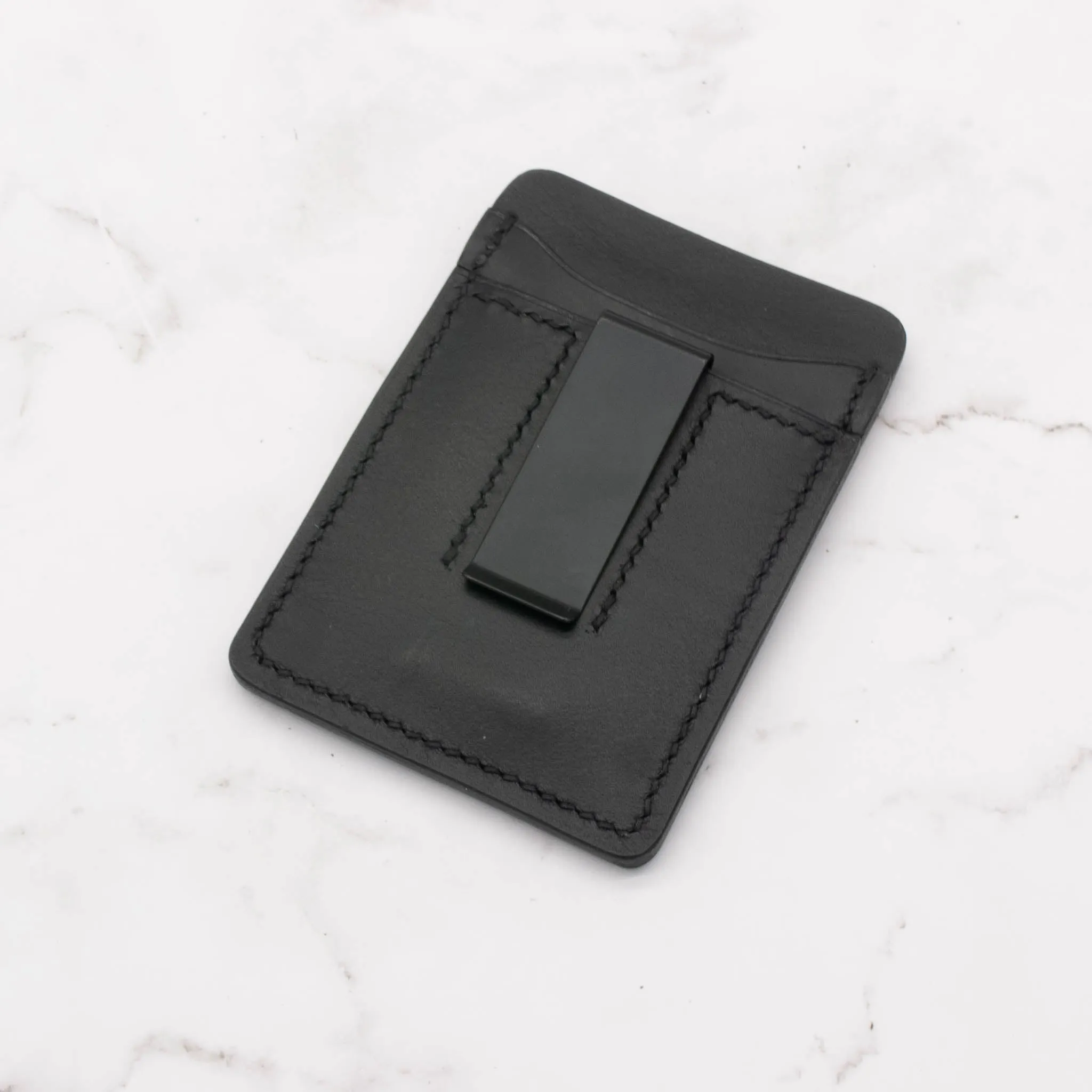 Leather Money Clip Card Holder Wallet with 4 Card Pockets (Choose from 3 Colors)