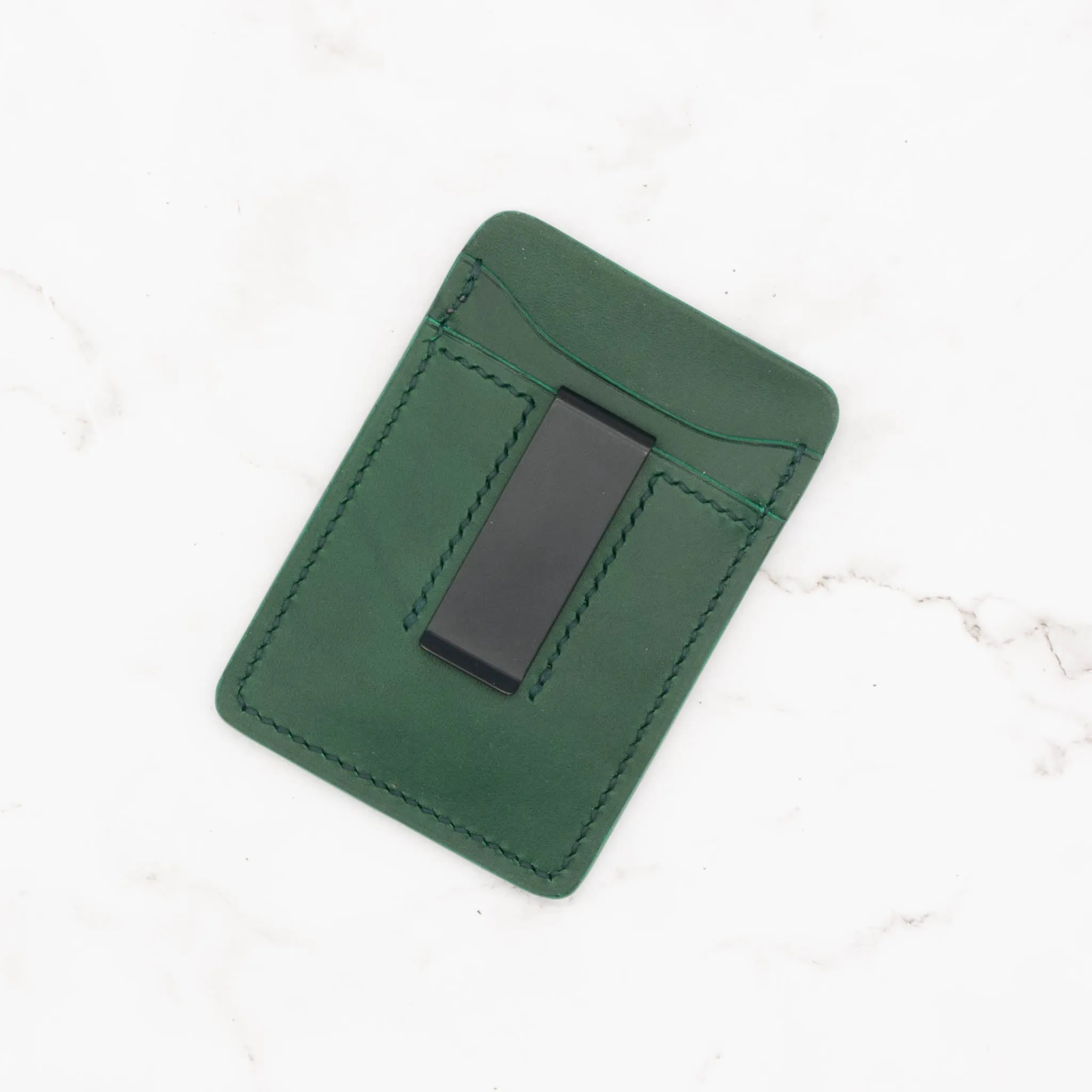 Leather Money Clip Card Holder Wallet with 4 Card Pockets (Choose from 3 Colors)