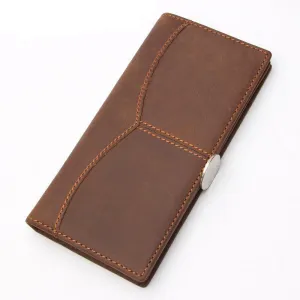 Men Classical Style Genuine Leather Wallet with Threading Handiwork