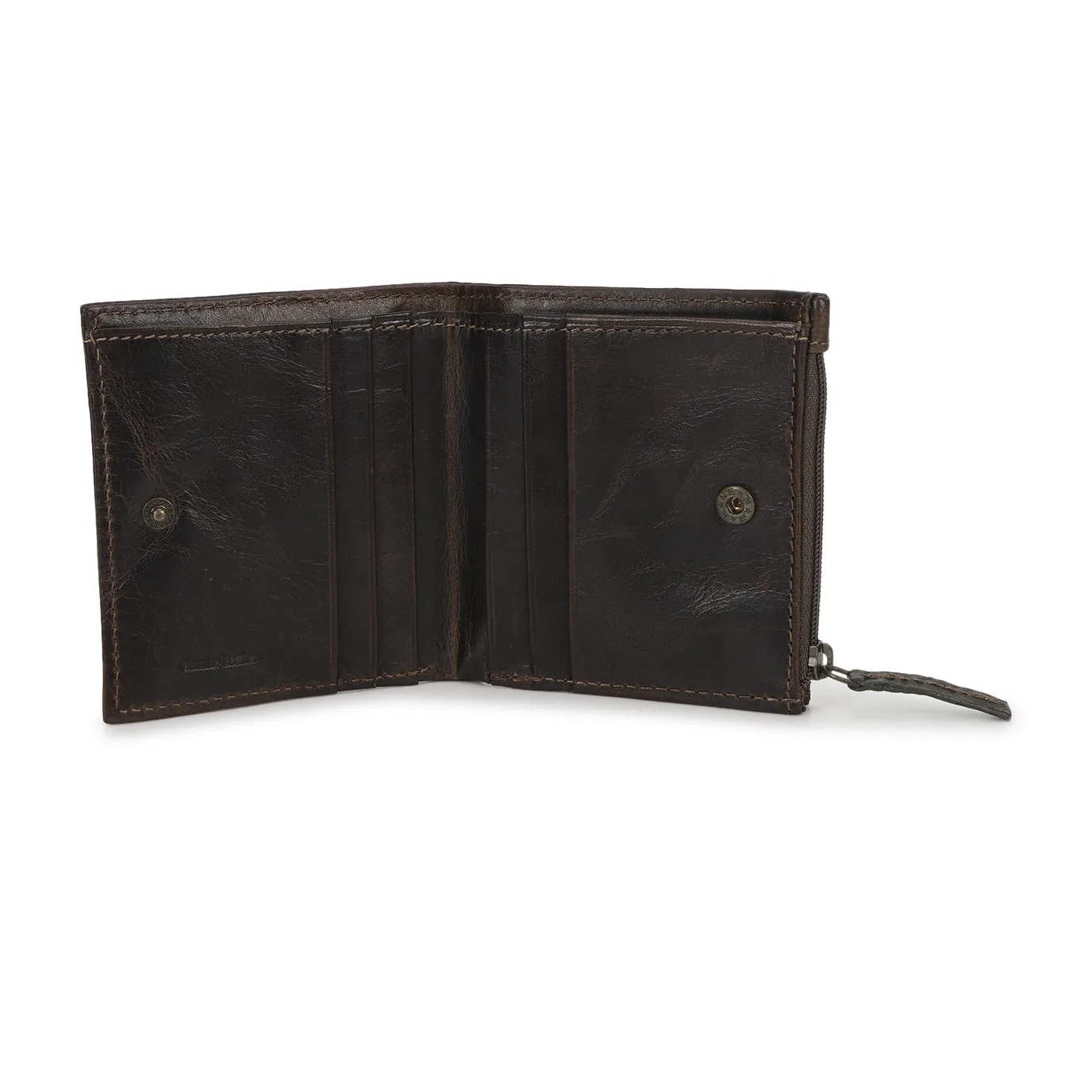 Men's Green Brand Logo Bi-Fold Wallet