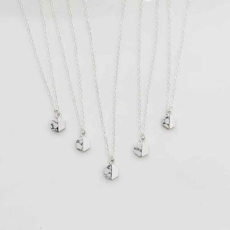 Mini Howlite Hex Necklace