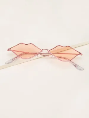 Mouth Design Boho Tinted Lens Sunglasses