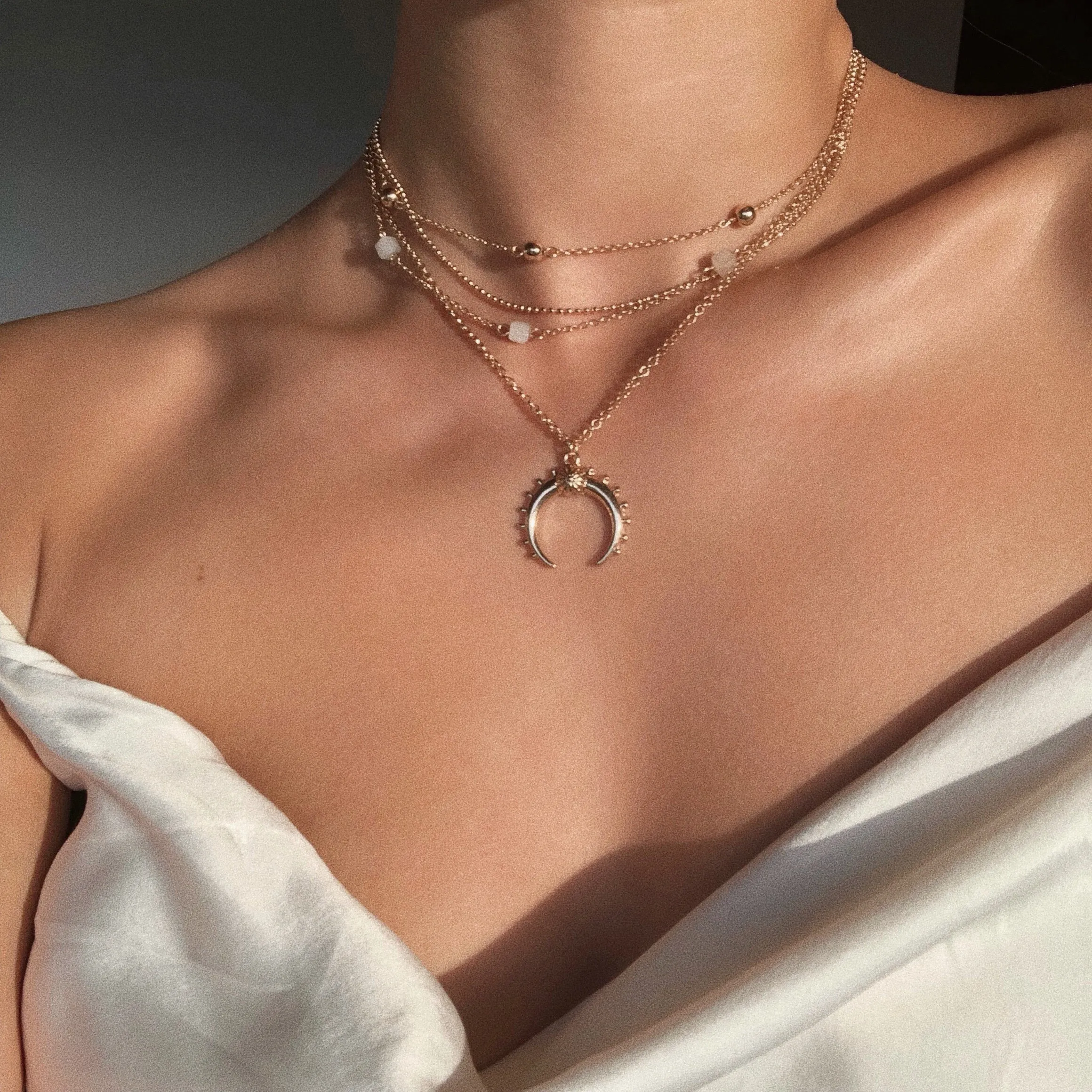 Multi Layered Horn Necklace