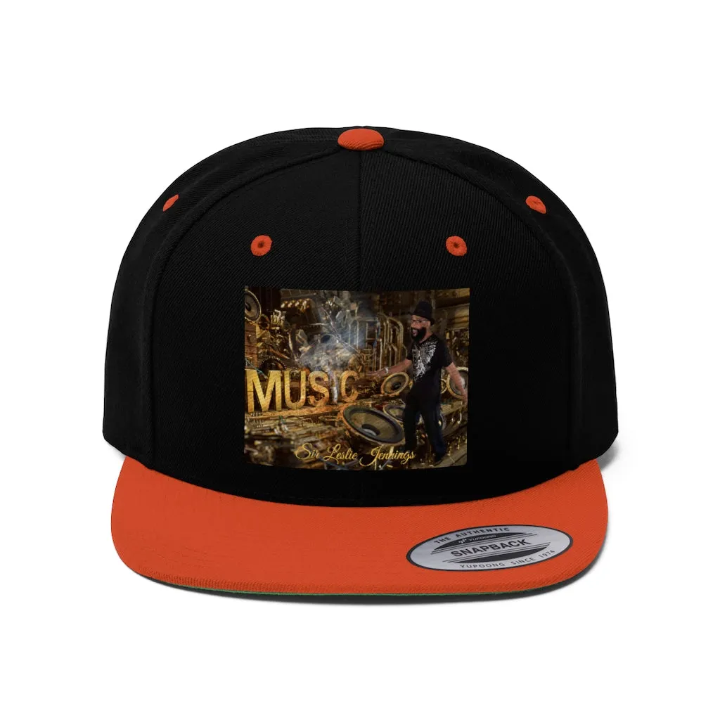 M.U.S.I.C. World HQ Unisex Flat Bill Hat