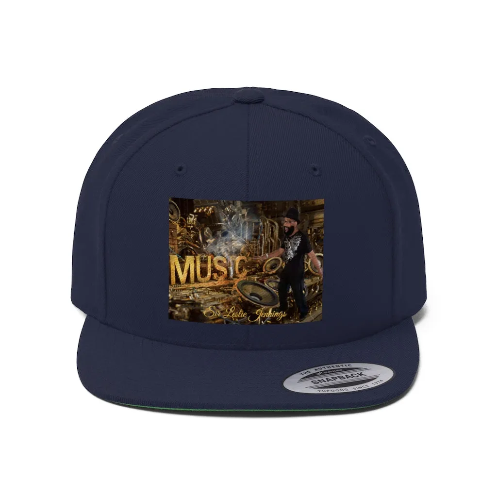 M.U.S.I.C. World HQ Unisex Flat Bill Hat