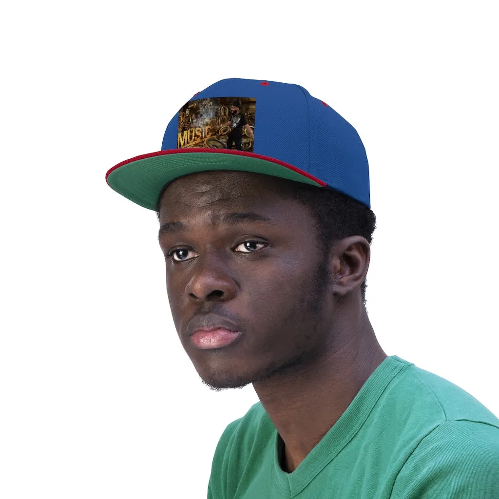 M.U.S.I.C. World HQ Unisex Flat Bill Hat
