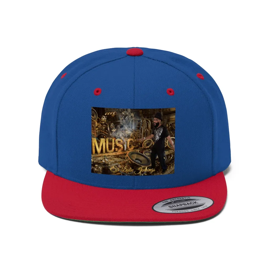 M.U.S.I.C. World HQ Unisex Flat Bill Hat