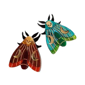 Mystic Moth Small Brooch Pin by Cherryloco Jewellery