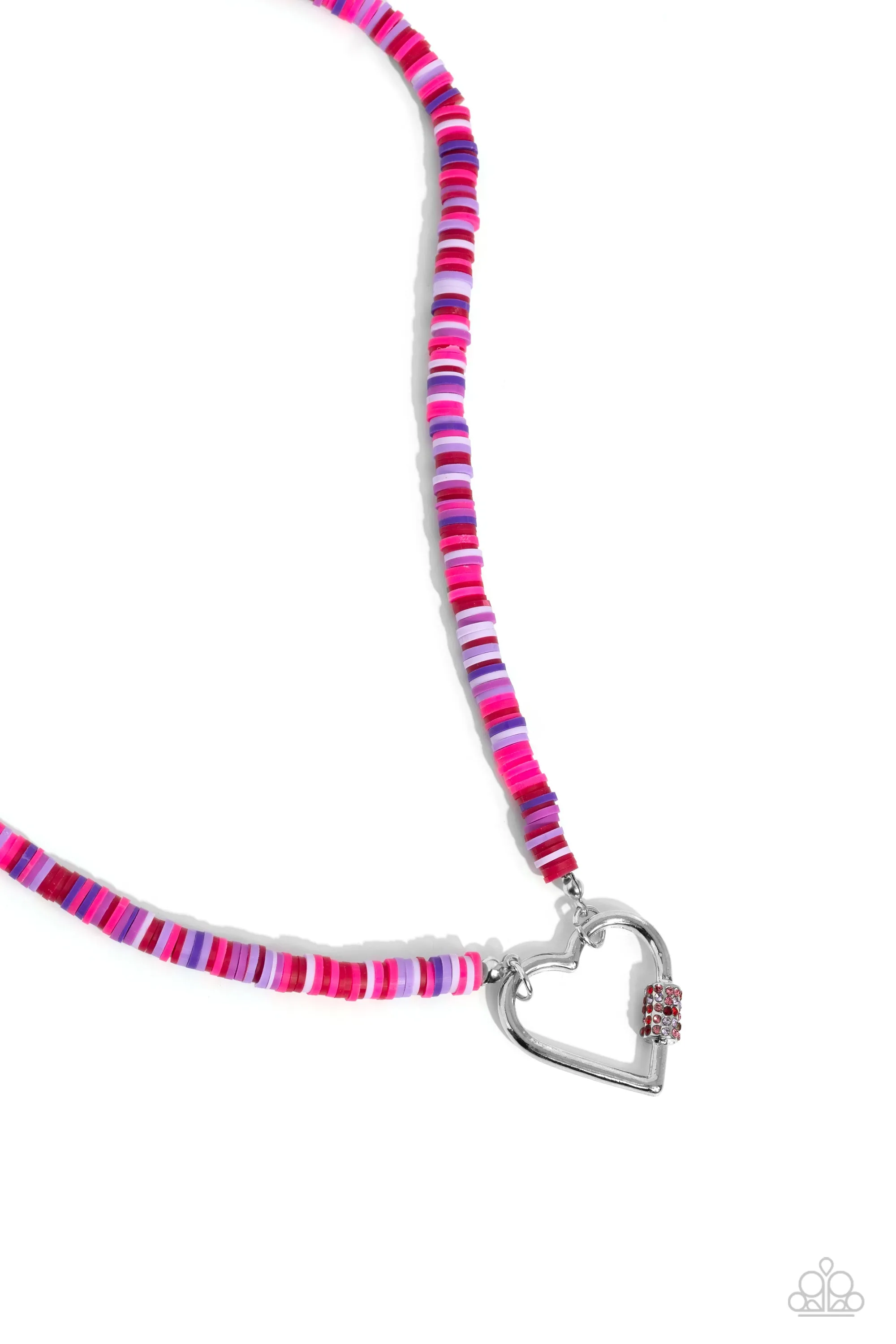 Necklaces Clearly Carabiner - Red VDAY V133