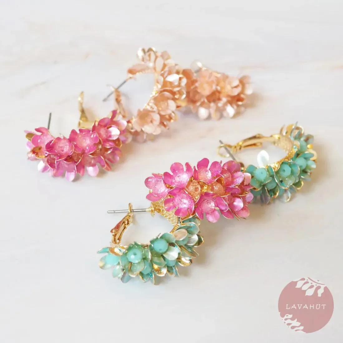 Orange Blossom Huggie Hoop Earrings