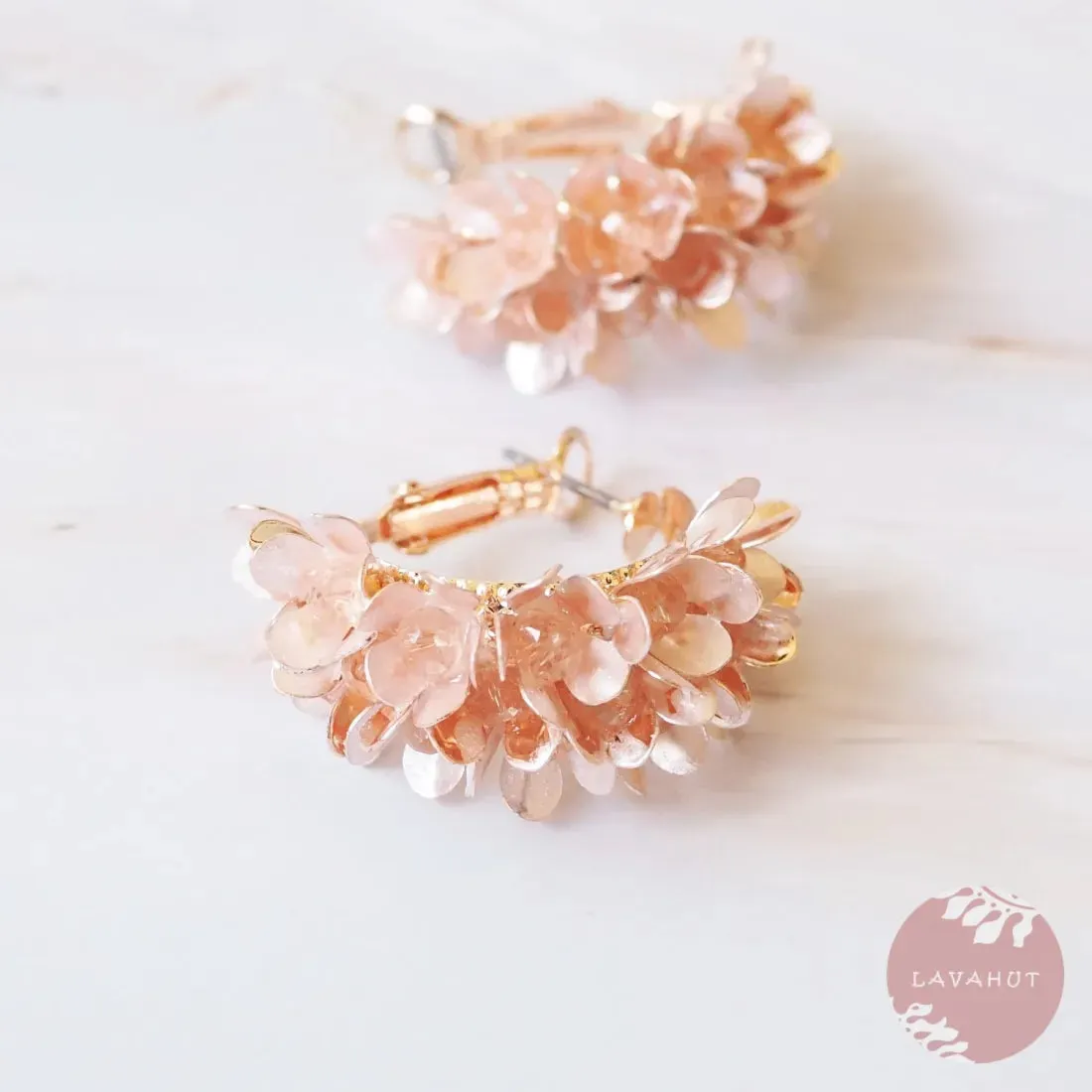 Orange Blossom Huggie Hoop Earrings
