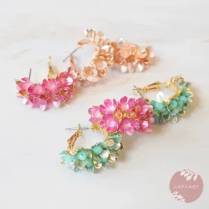 Orange Blossom Huggie Hoop Earrings