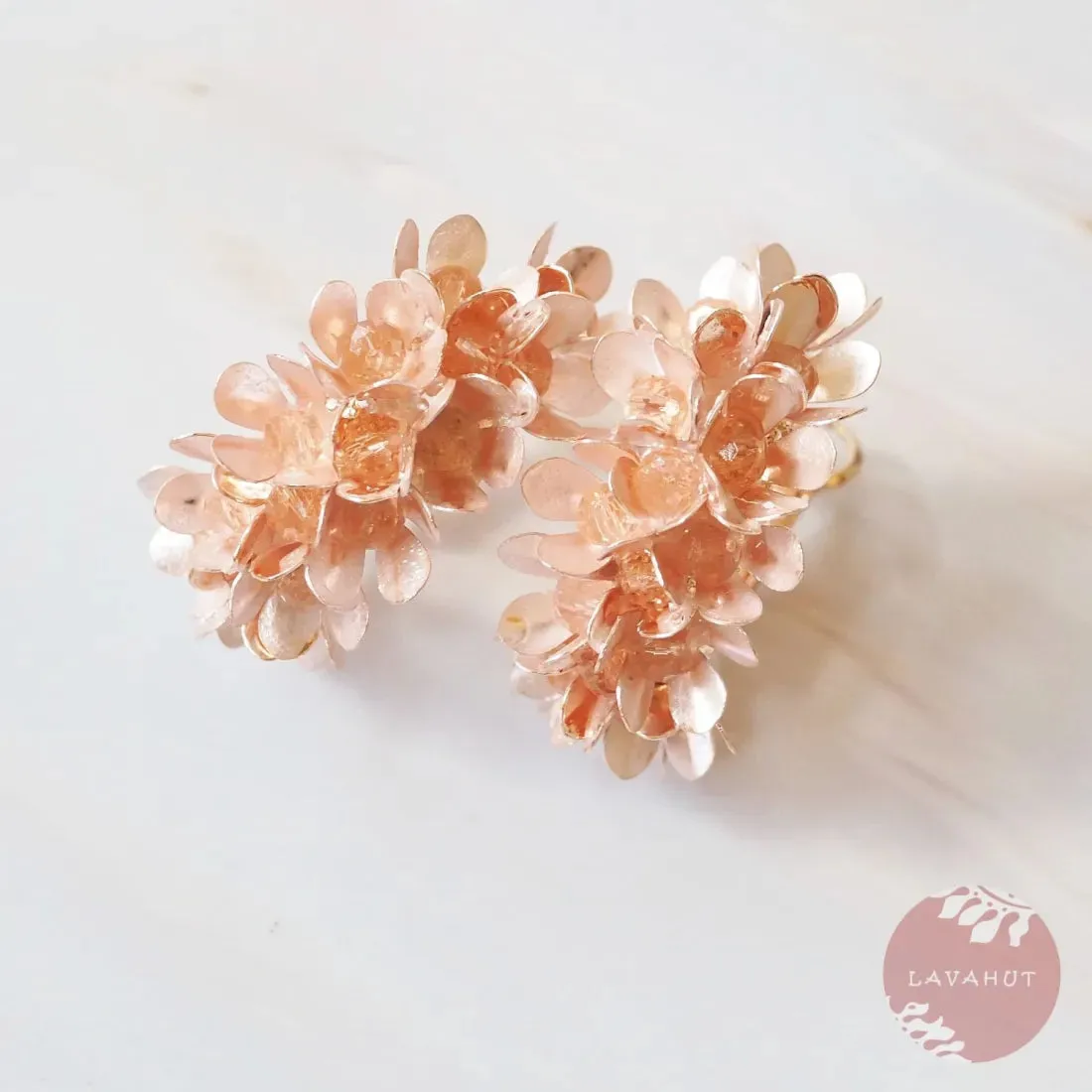 Orange Blossom Huggie Hoop Earrings