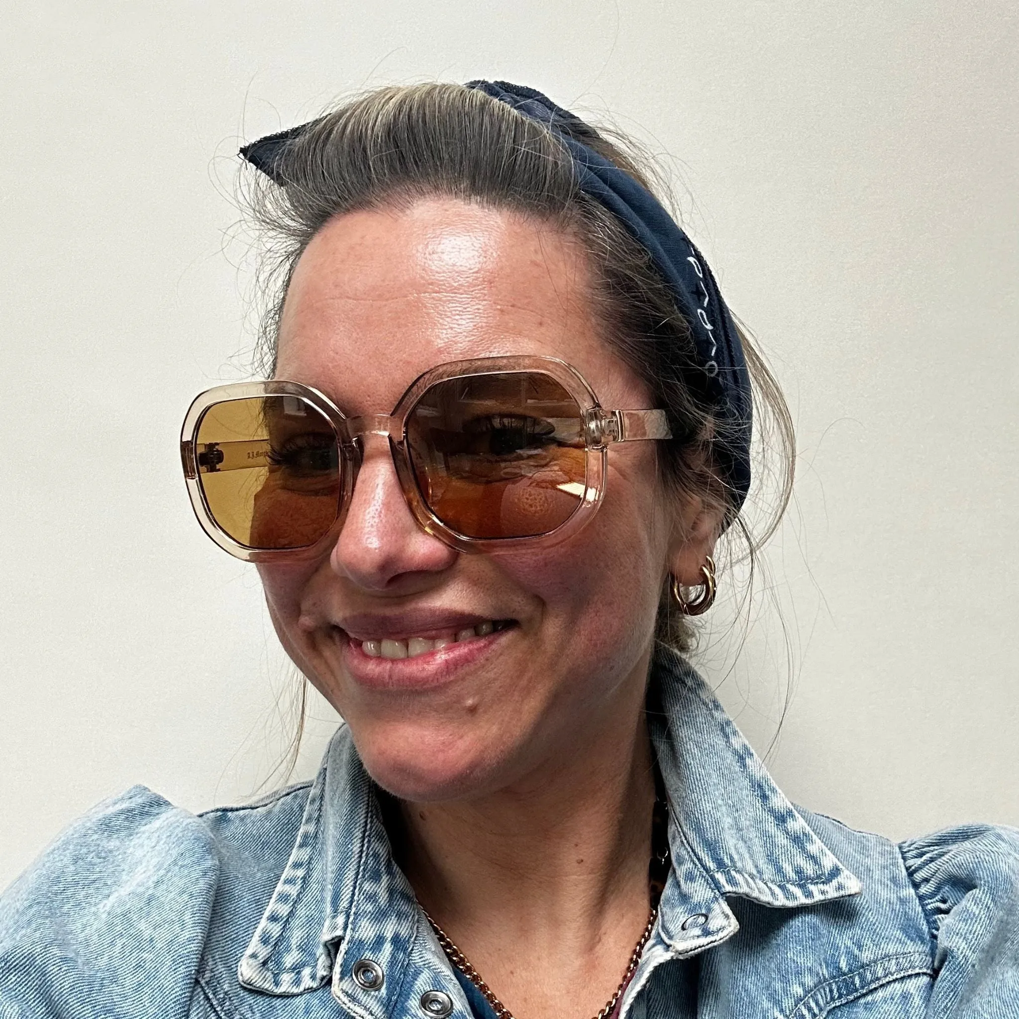 Oversized Brown Clear Sunglasses