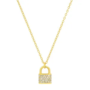 PADLOCK CHARM NECLACE, GOLD