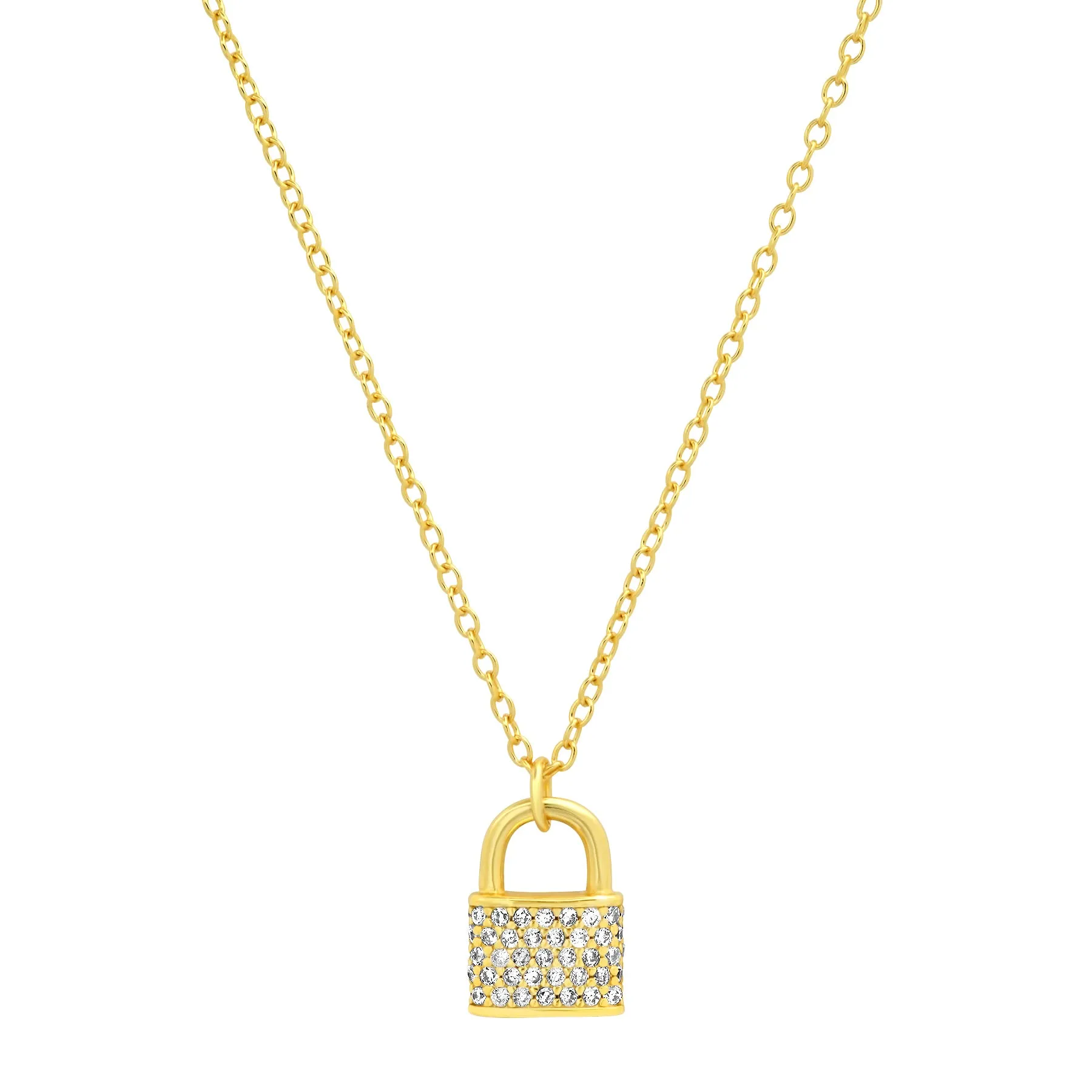 PADLOCK CHARM NECLACE, GOLD