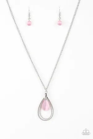 Paparazzi Necklace ~ Teardrop Tranquility - Pink