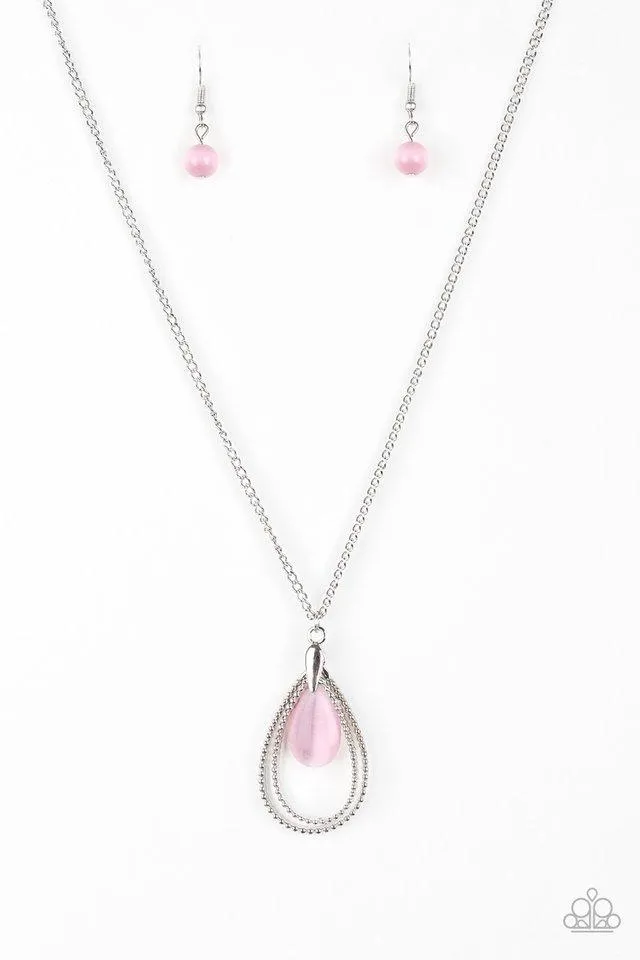 Paparazzi Necklace ~ Teardrop Tranquility - Pink