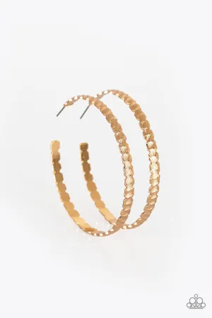 Paparazzi Totally Off The HOOP! -  Gold Hoop Earrings