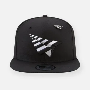 Paper Plane - The Original Crown Old School Snapback Hat with Green Undervisor