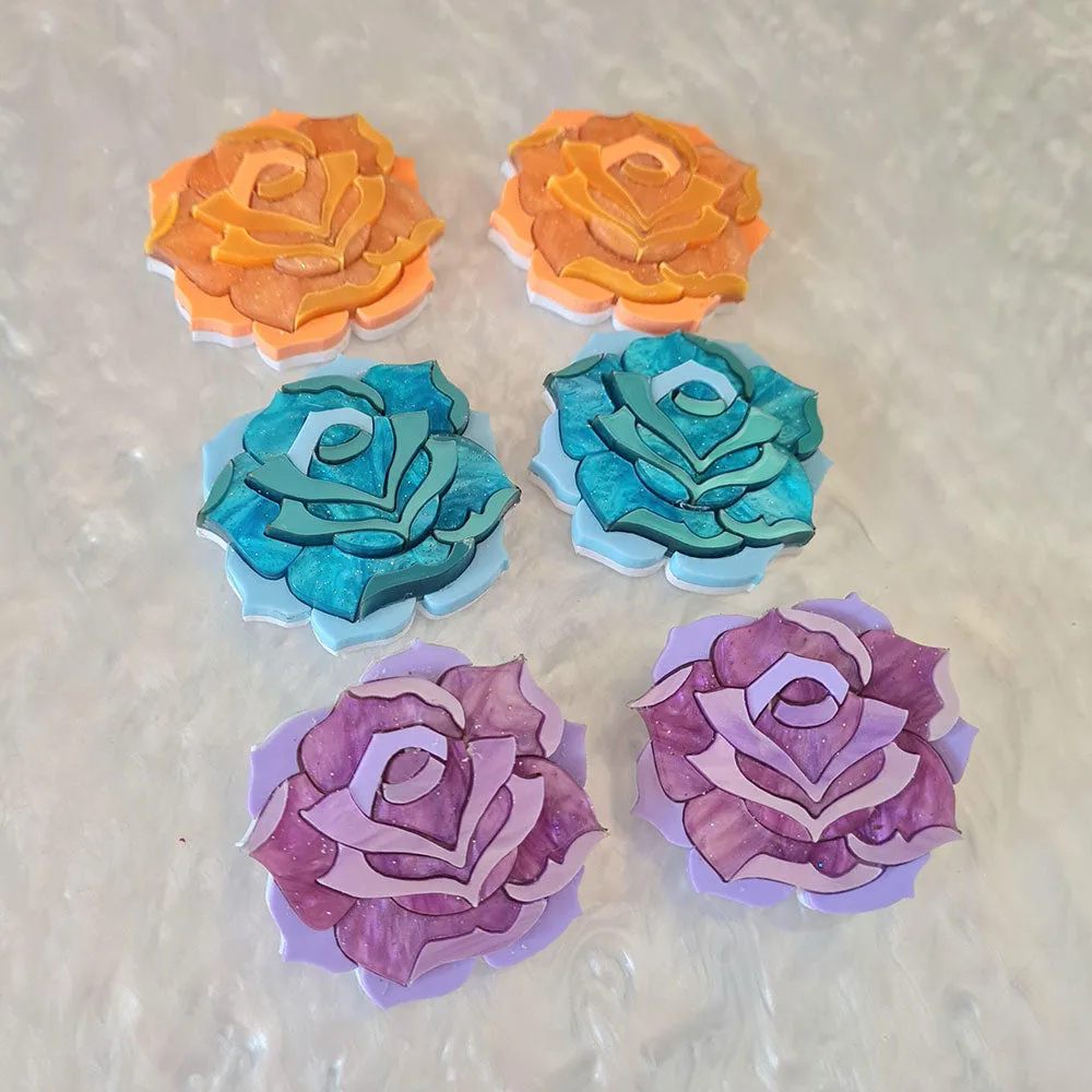 Pastel Rose Hair Clips by Cherryloco Jewellery