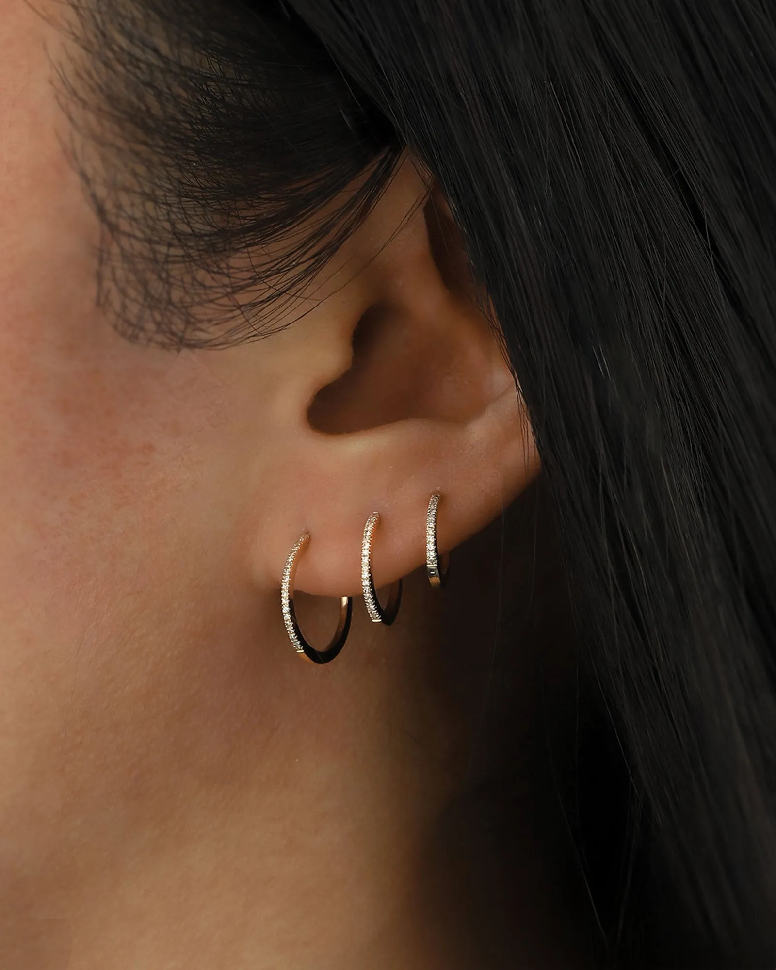 Pavé Huggies | 14mm
