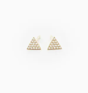Pave Triangle Diamond Stud Earrings