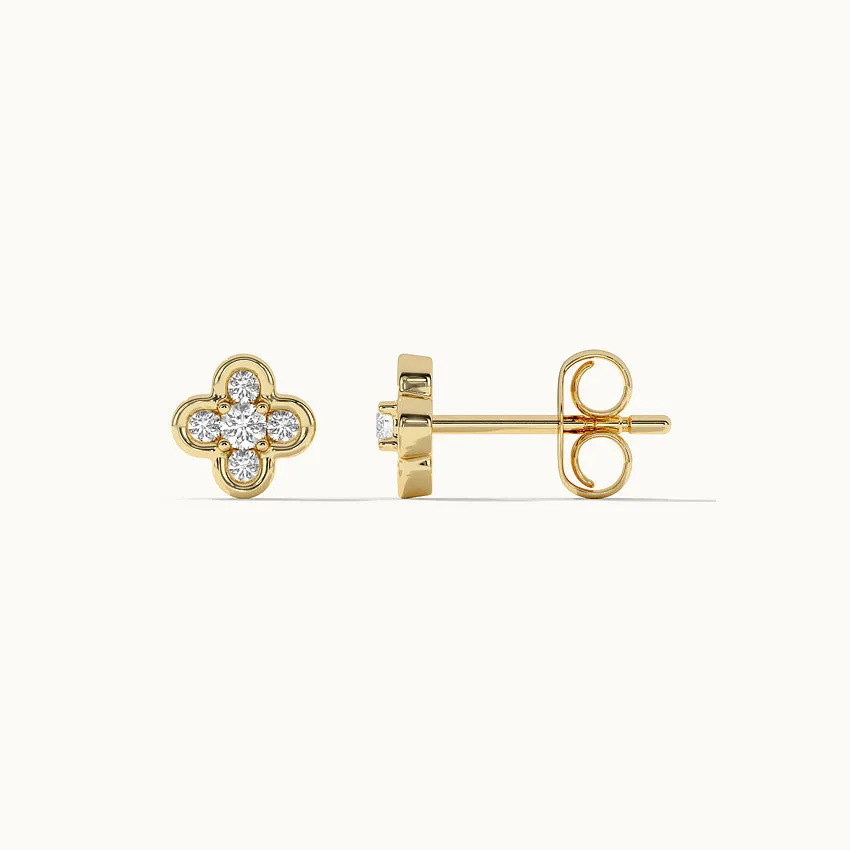 Petite Clover Diamond Earrings