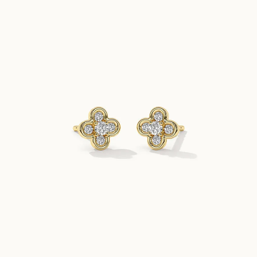 Petite Clover Diamond Earrings