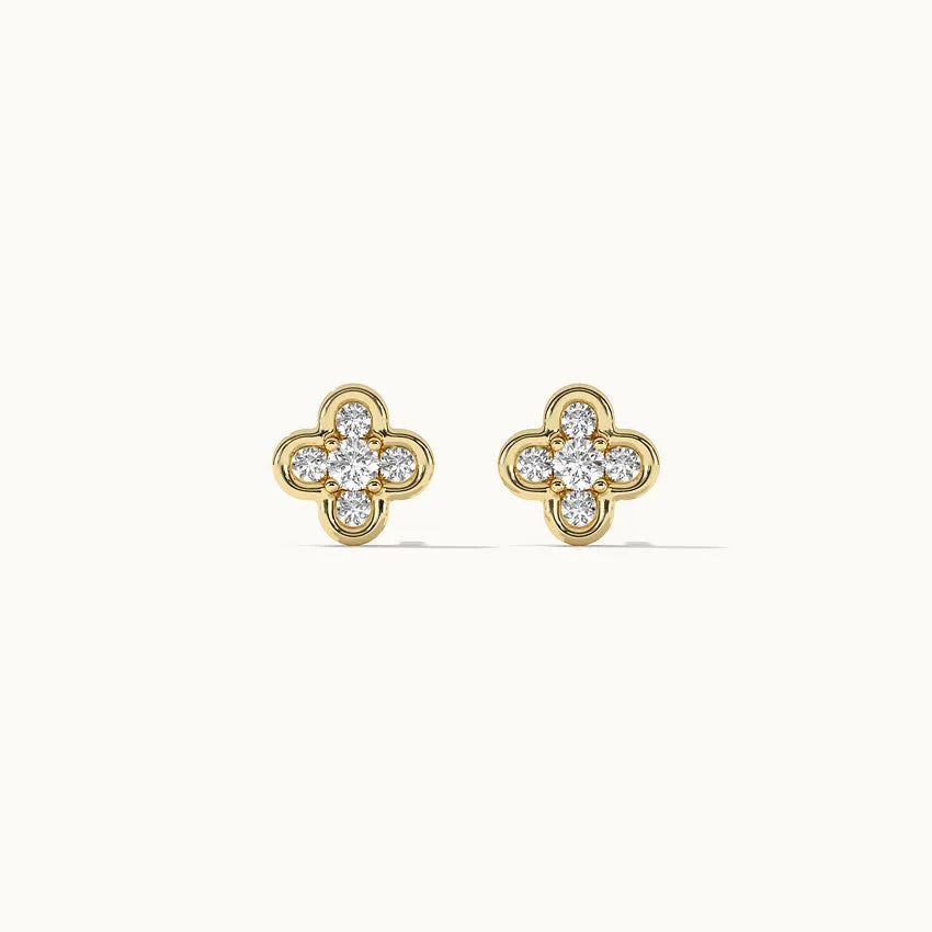 Petite Clover Diamond Earrings