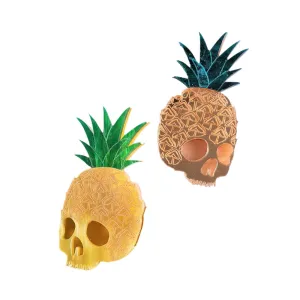 Pineapple Skull Brooch by Cherryloco Jewellery