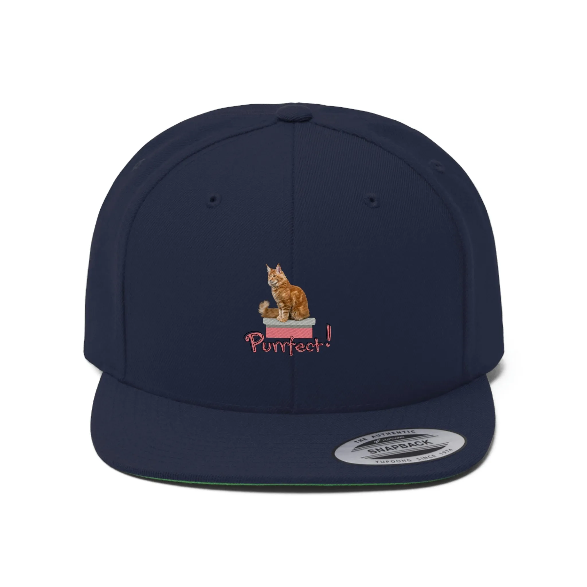 Purrfect Cat POD Unisex Flat Bill Hat