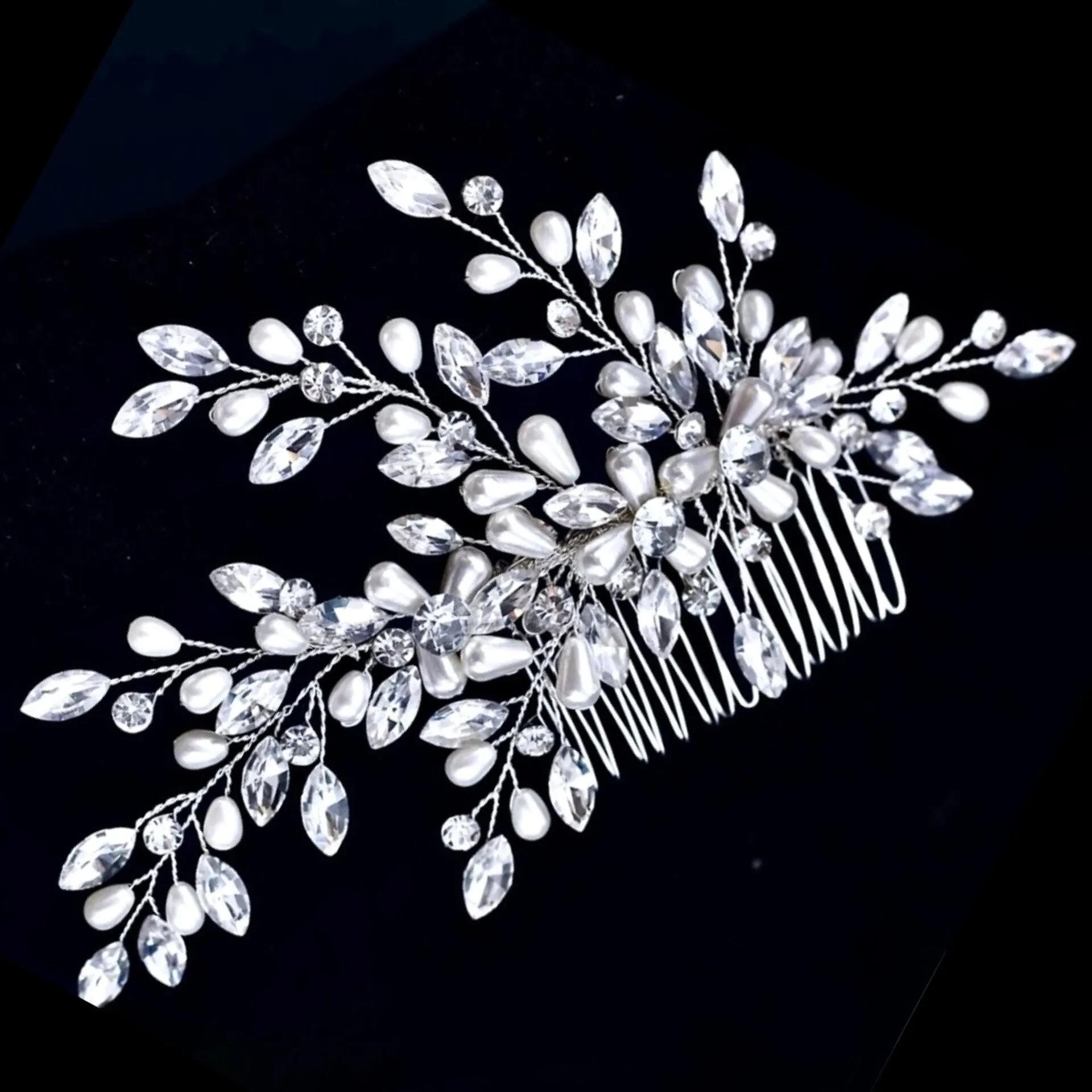 "Amandalee" - Pearl and Crystal Bridal Hair Comb