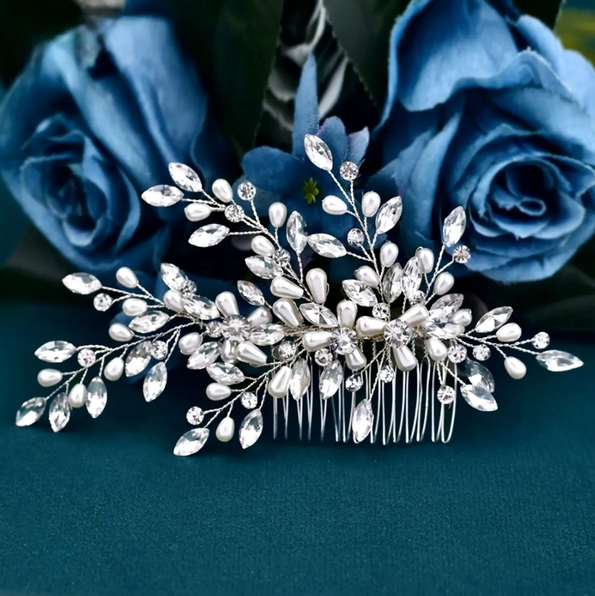 "Amandalee" - Pearl and Crystal Bridal Hair Comb