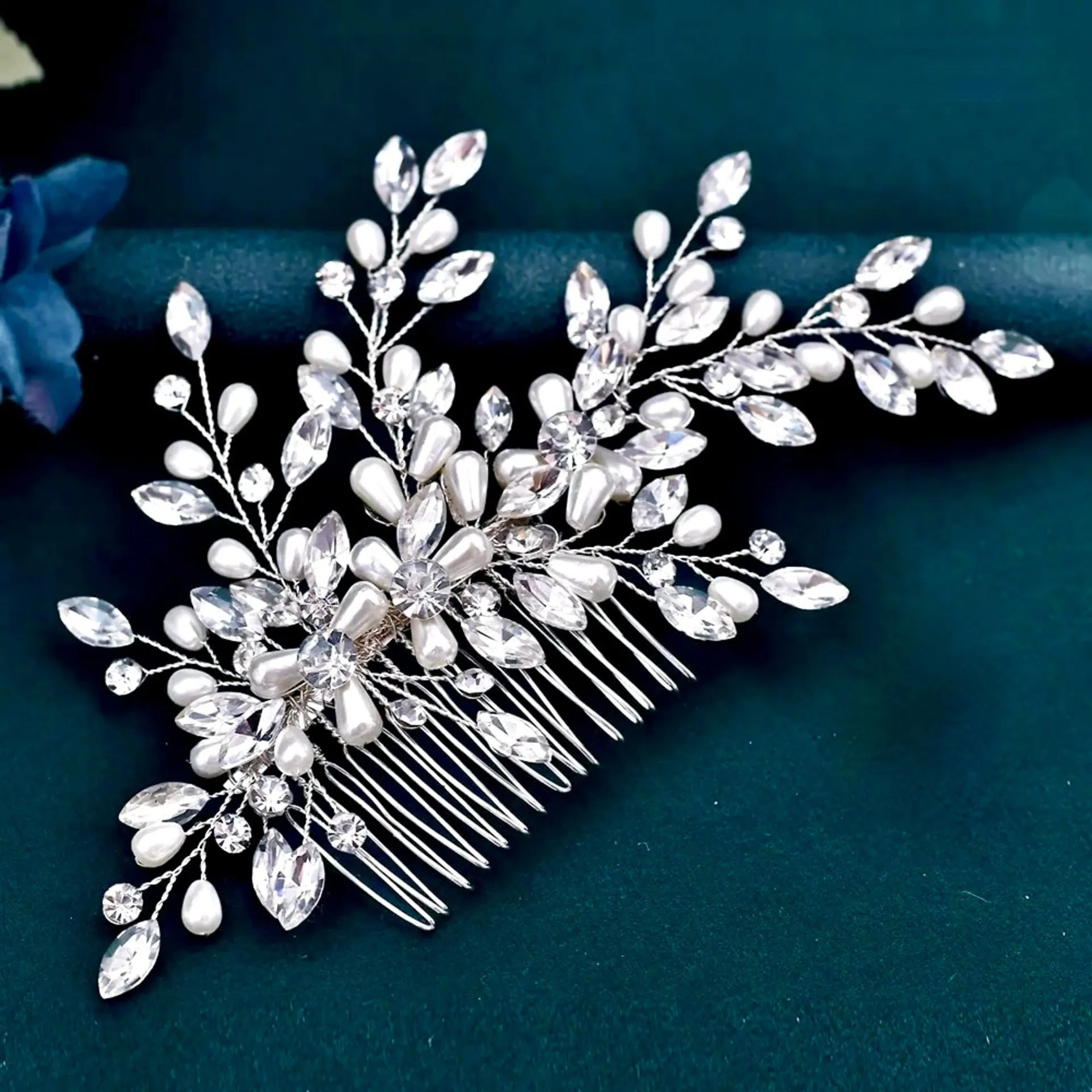 "Amandalee" - Pearl and Crystal Bridal Hair Comb