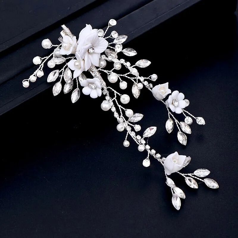 "Maisie" - Pearl and Crystal Bridal Hair Clip/Vine