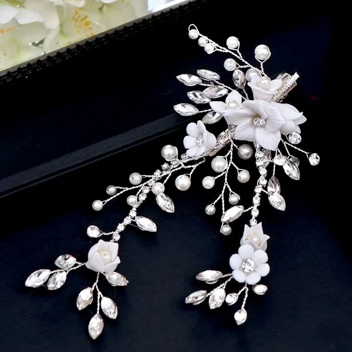 "Maisie" - Pearl and Crystal Bridal Hair Clip/Vine