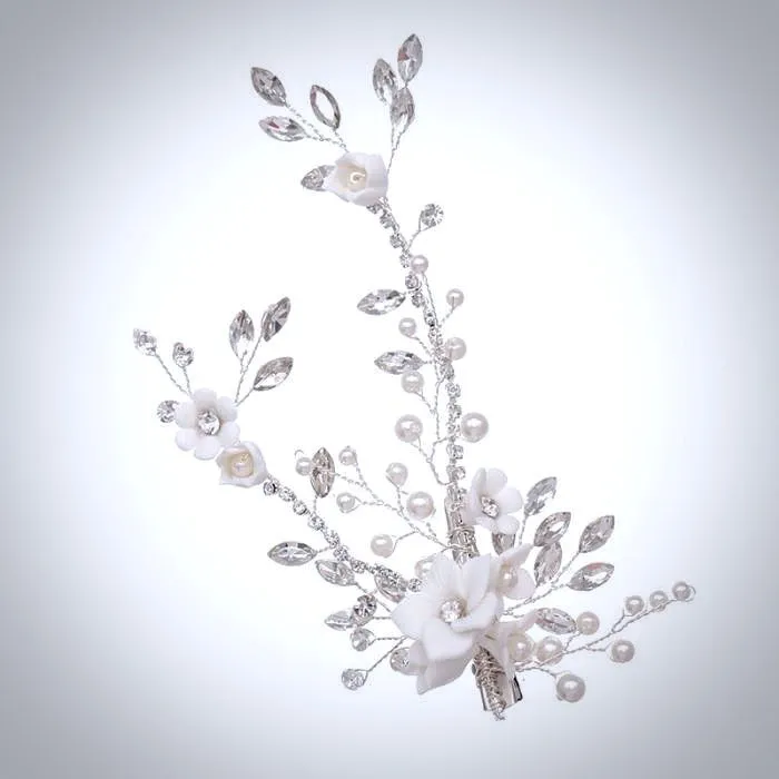 "Maisie" - Pearl and Crystal Bridal Hair Clip/Vine