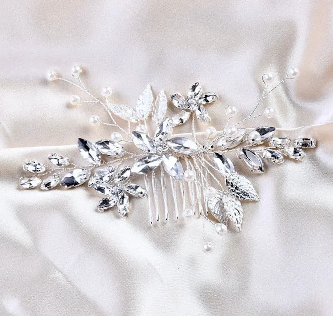 "Marina" - Pearl and Crystal Bridal Hair Comb - More Colors