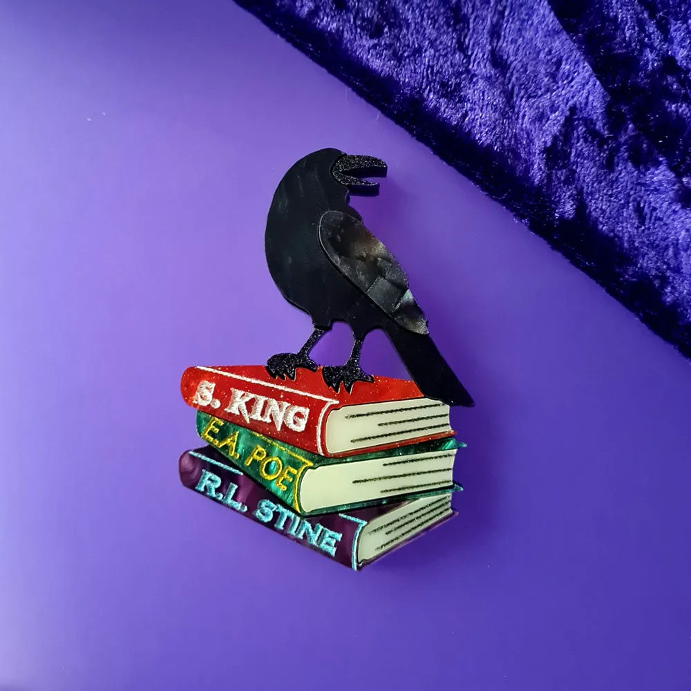 Raven And Books Necklace by Cherryloco Jewellery
